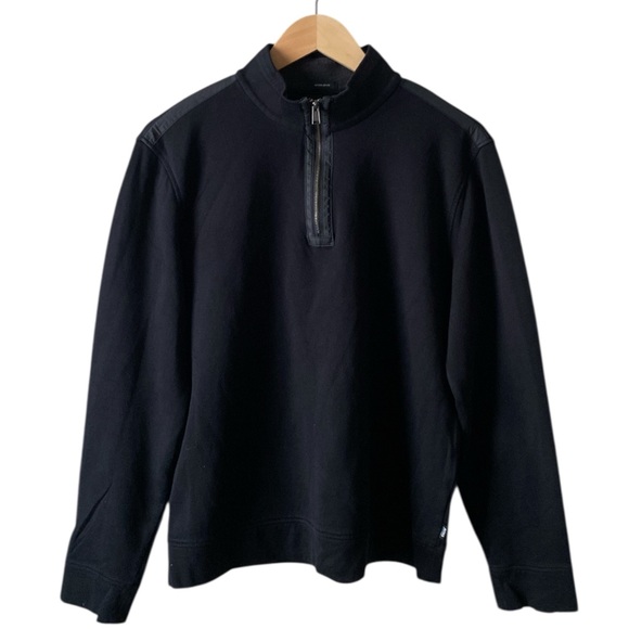 Hugo Boss Men's Sidney 1/4 Zip Stand Collar Black Sporty Pullover Size Large - Picture 2 of 8